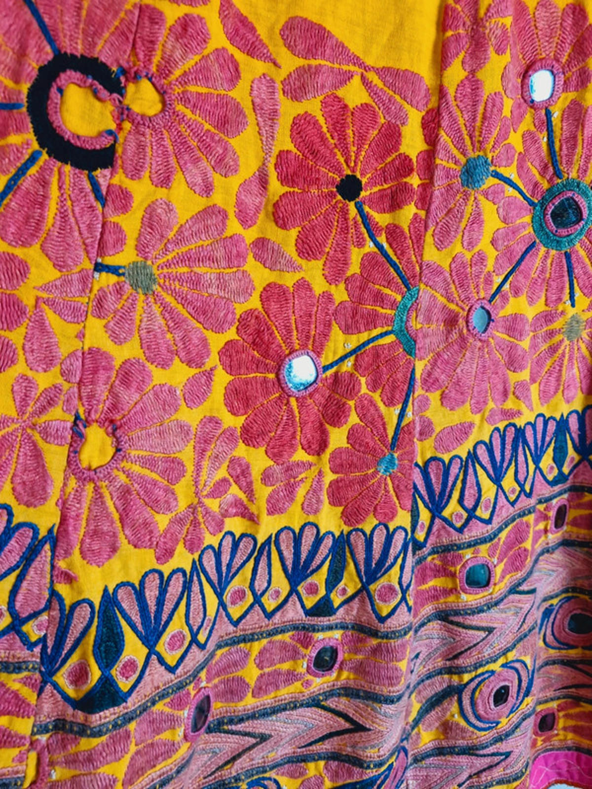 Boho Cotton Aline Midi Skirt M