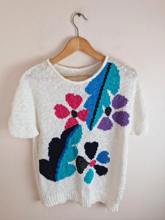 80s Knitted Jumper Top M