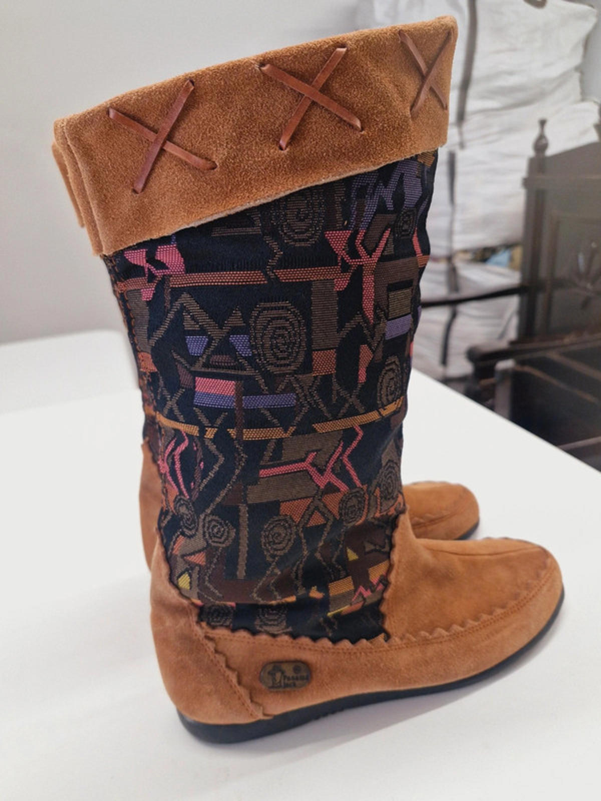 Womens Vintage Boho Western Panama Jack Suede Funky Boots Shoes UK5
