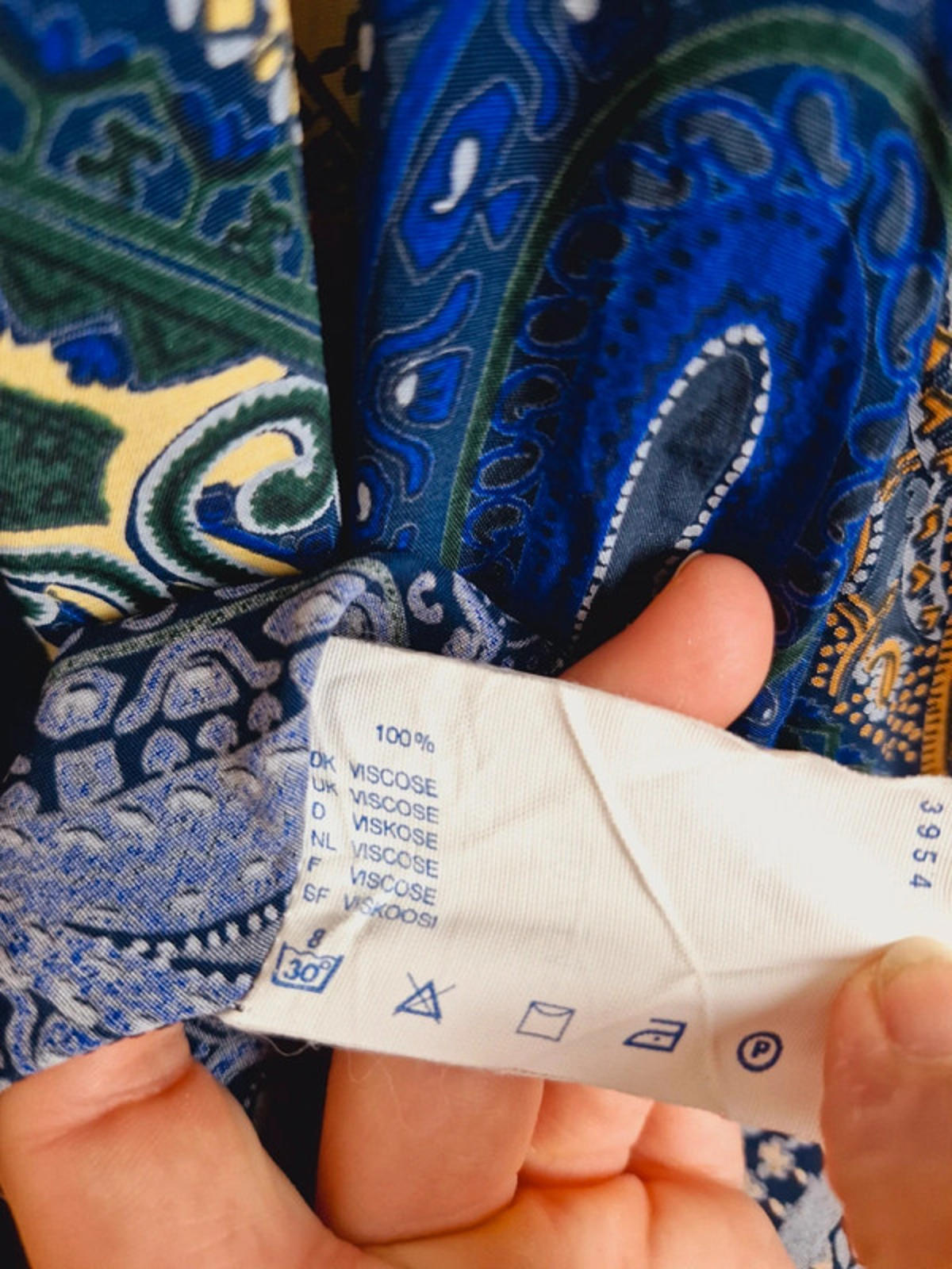 Long Sleeve Paisley Shirt M L UK14