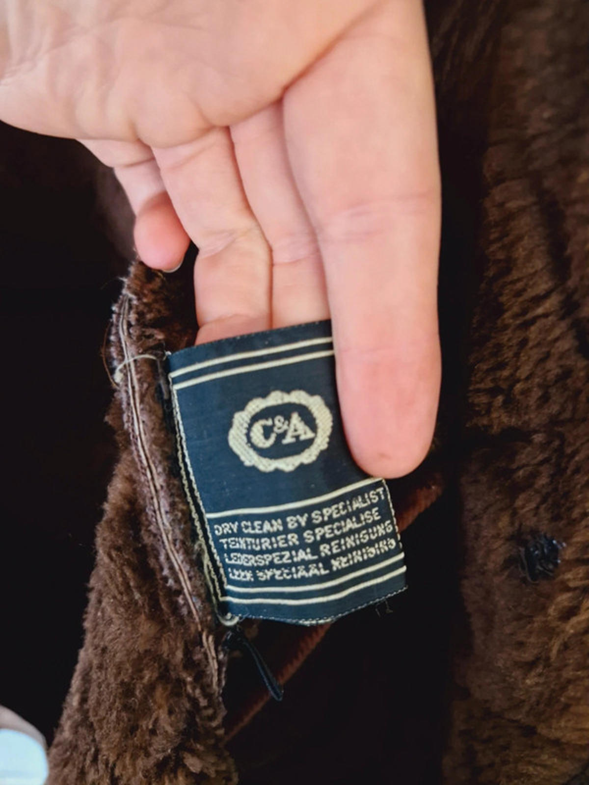 Womens Vintage Suede Leather Brown Quilted Jacket Coat M