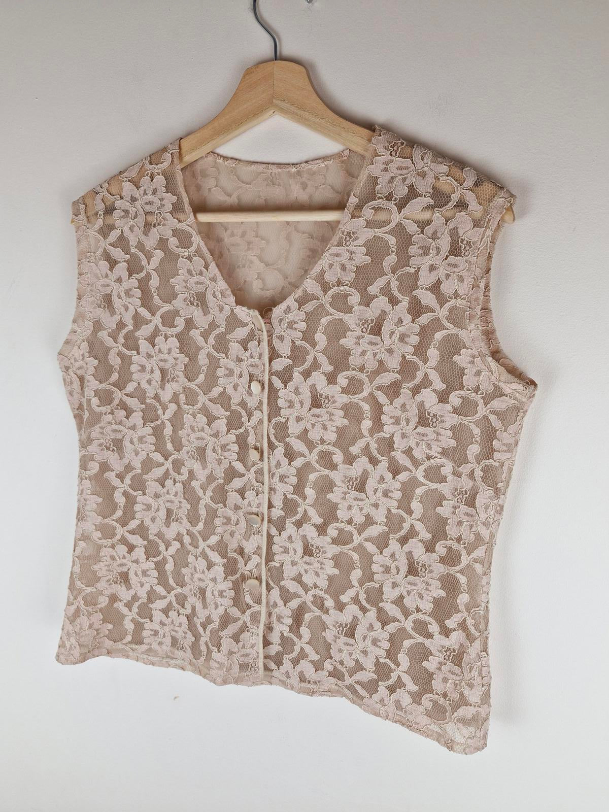 1970s Lace Waistcoat M