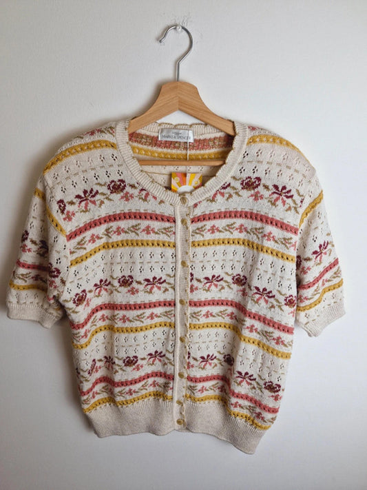 Womens Vintage St Michael Cardigan Top Jumper Cottagecore Knitted L UK16