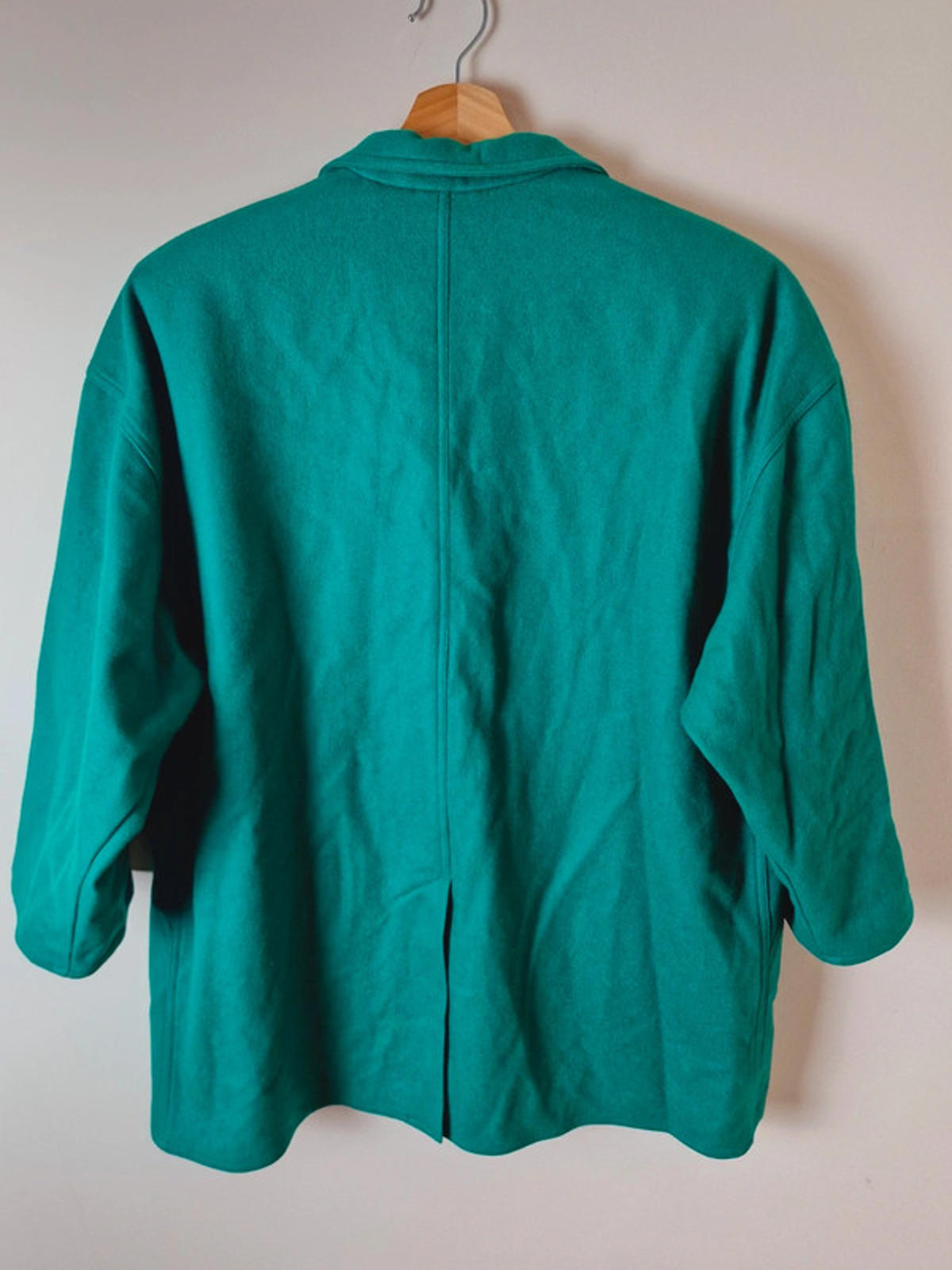 Womens Vintage Italian Green Wool Blend Jacket Coat Blazer UK20