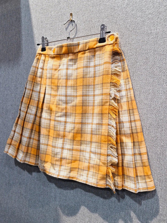 Yellow Tartan Kilt XS UK6 UK8