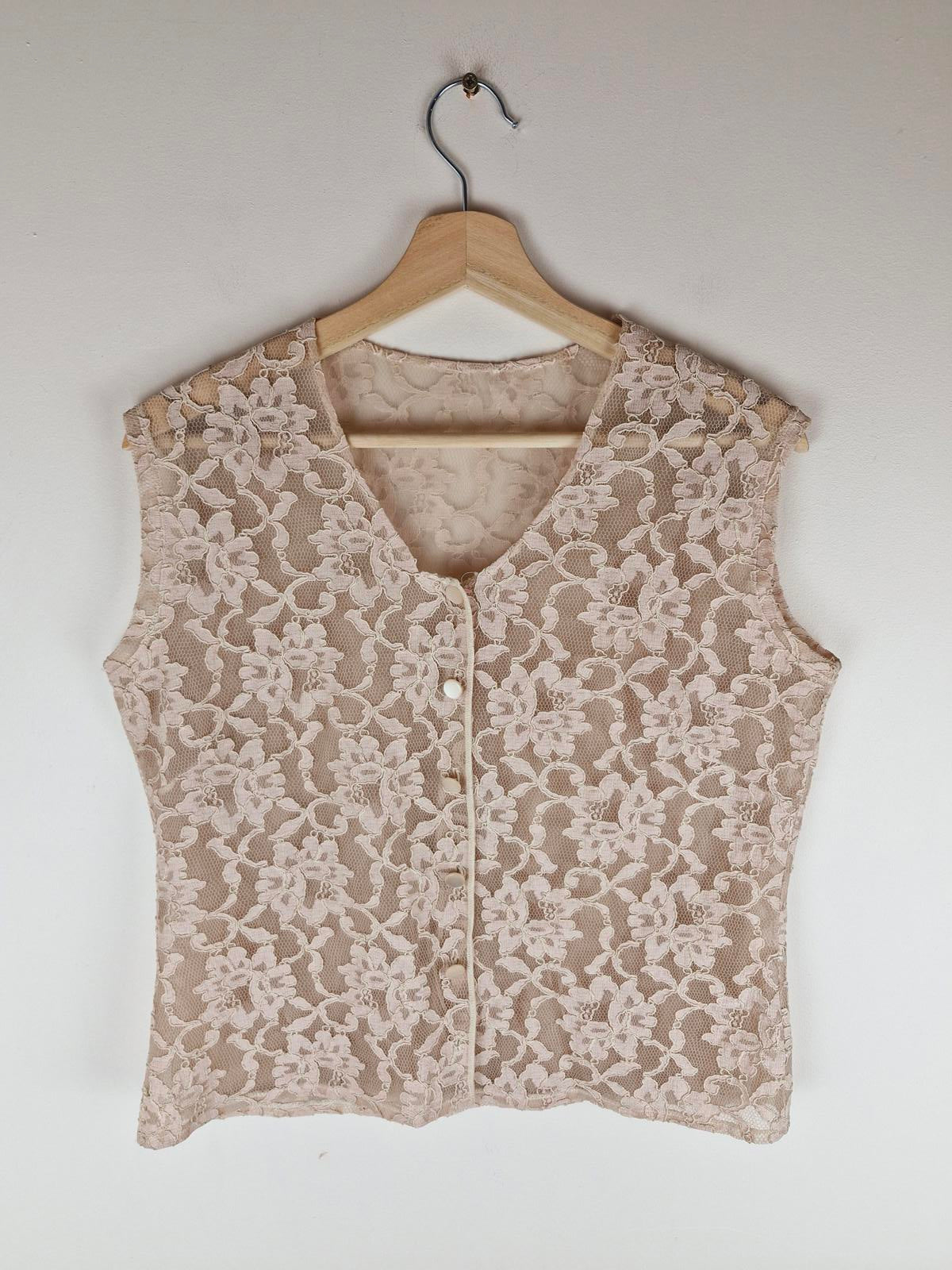 1970s Lace Waistcoat M