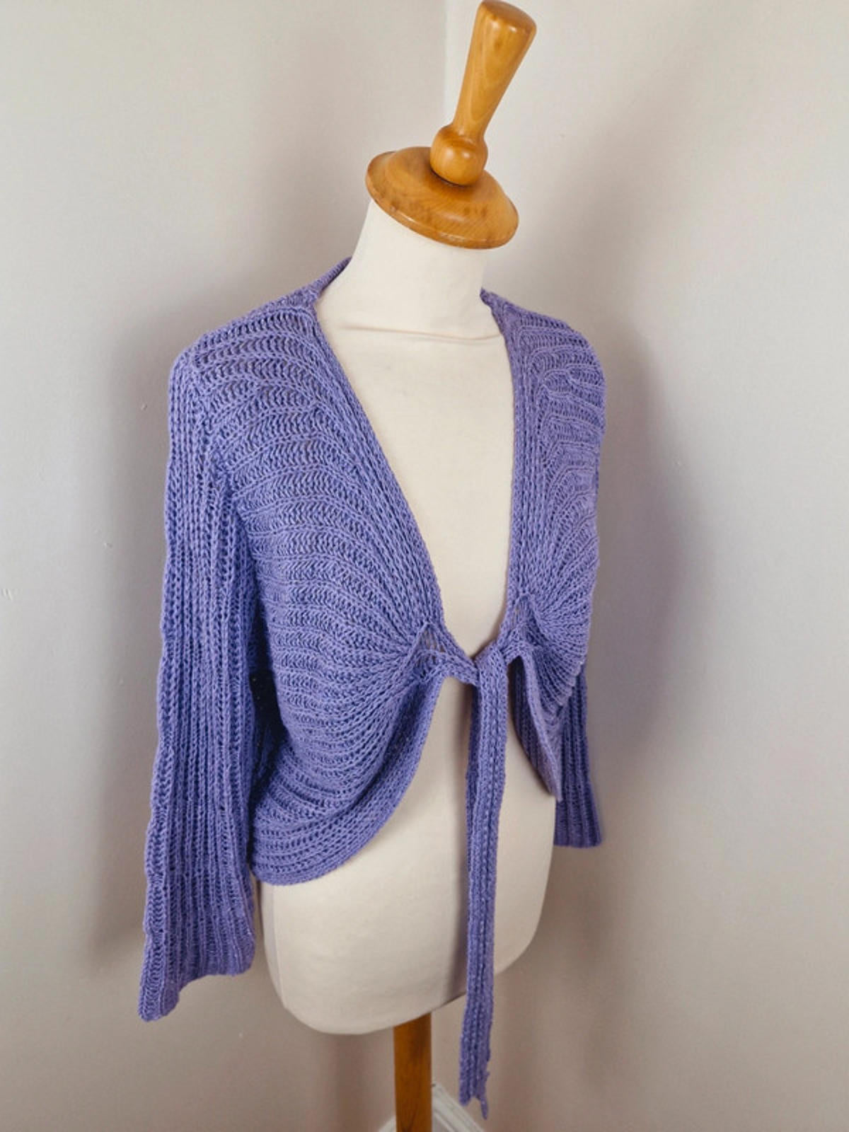 y2k Purple Tye Front Cardigan L