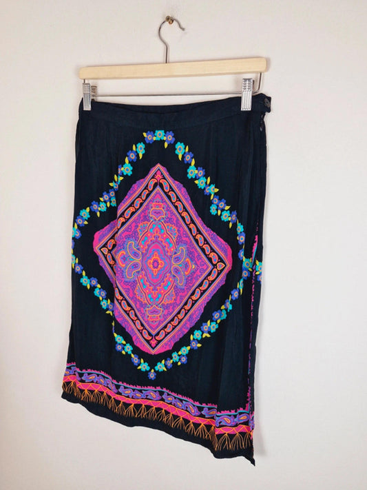 90s Boho Slip Skirt S UK10