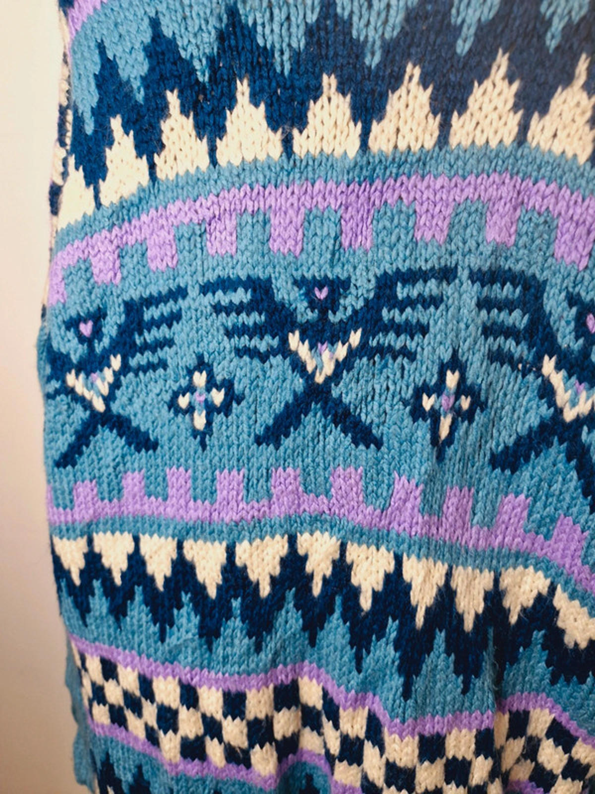 Womens Vintage Handknitted Knitted Chunky Long Plus Size Jumper Sweater XXL