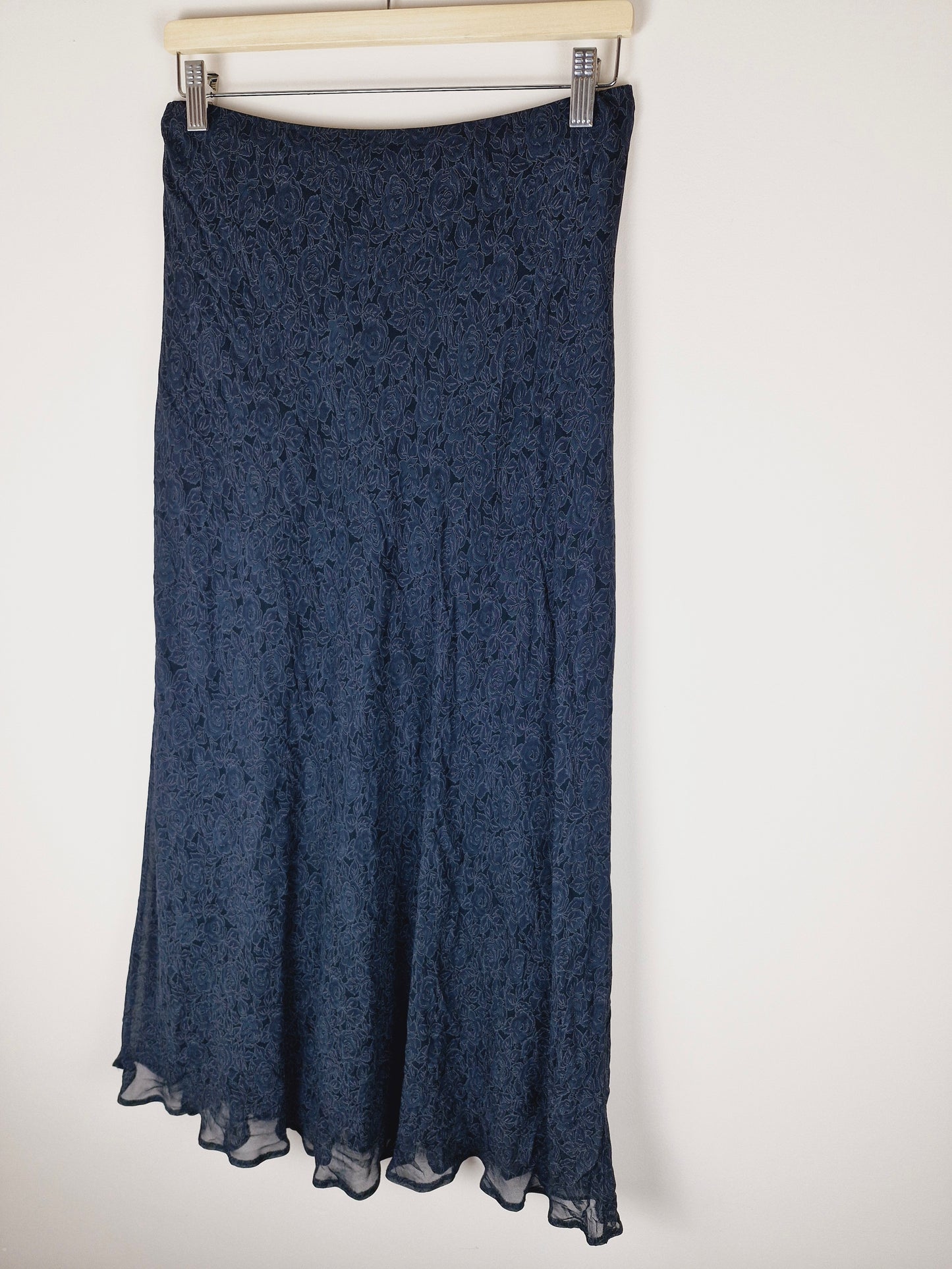 Vintage 90s Whimsigoth Long Slip Skirt L