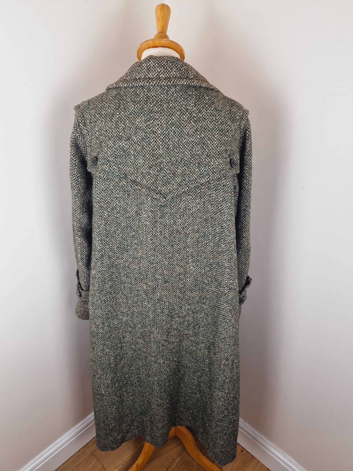 Vintage 1960s Long Wool Blend Coat L