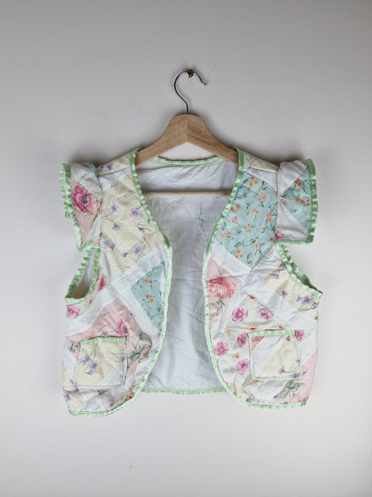 Vintage Handmade Quilted Patchwork Waistcoat Gilet