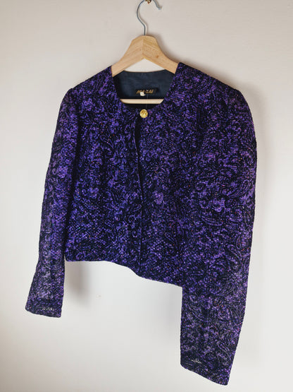 Vintage Masai Purple Metallic Cropped Jacket S M
