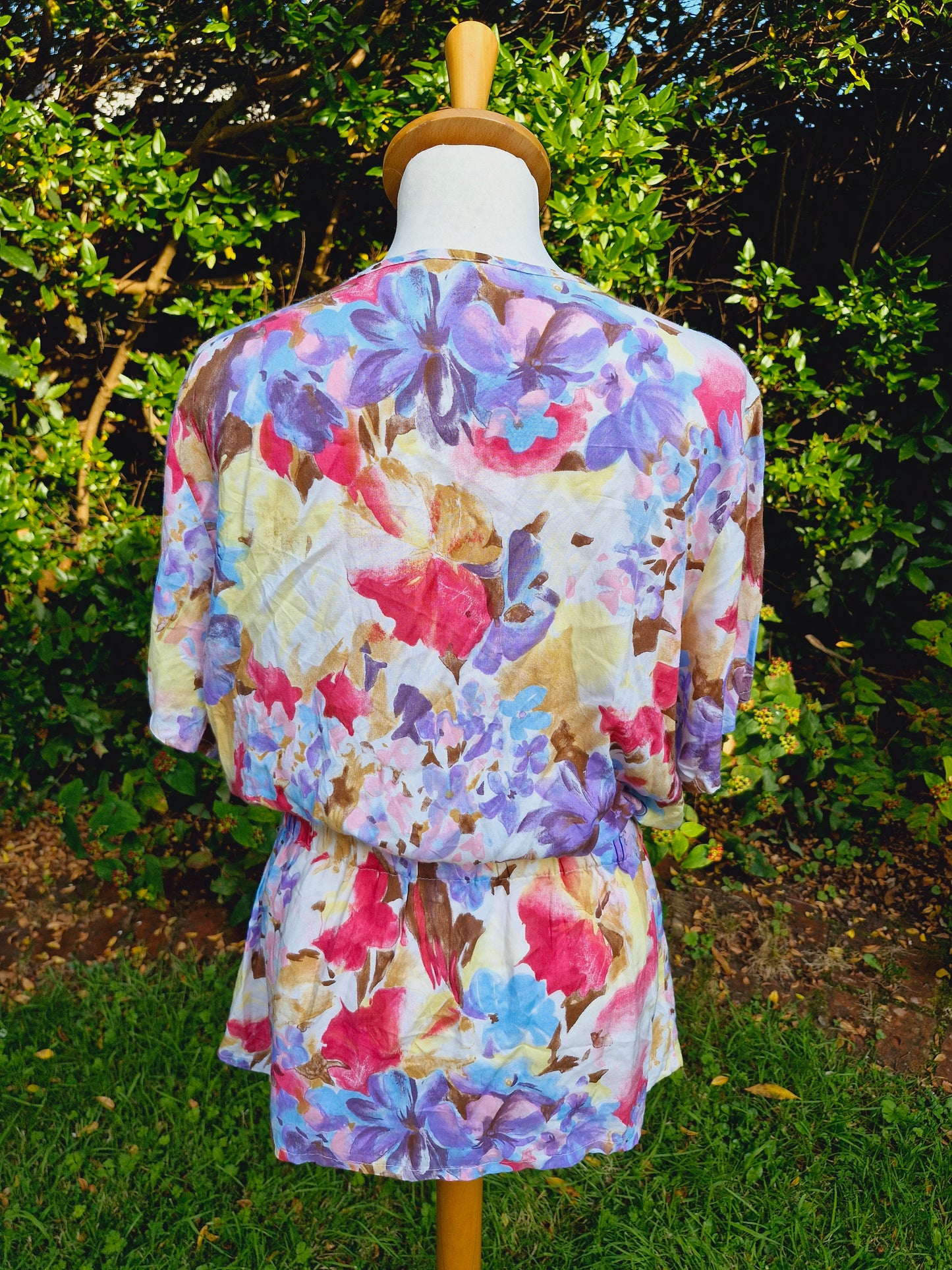 Vintage 90s Viscose Funky Blouse L XL