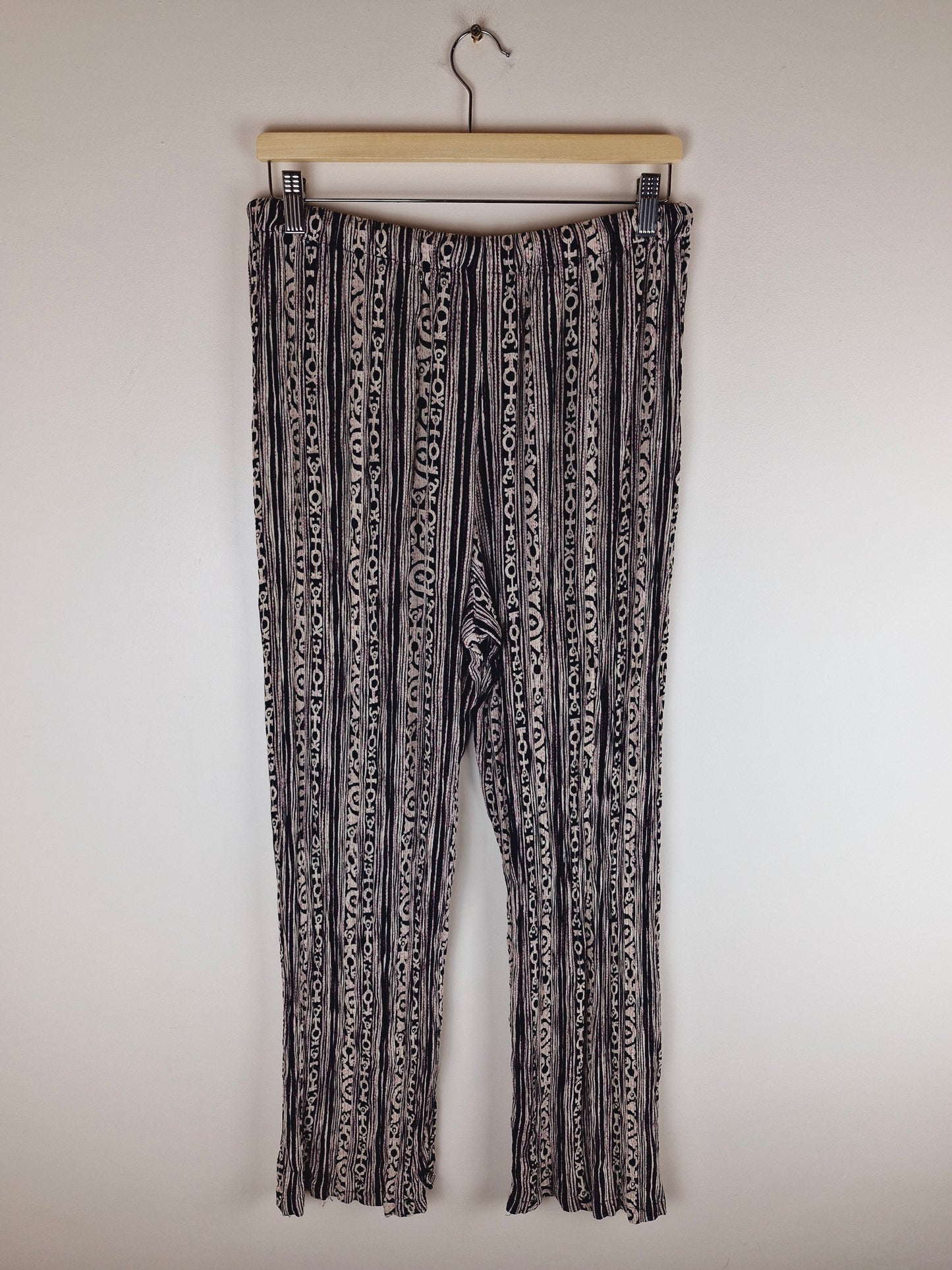 Vintage 90s Funky Viscose Trousers M L