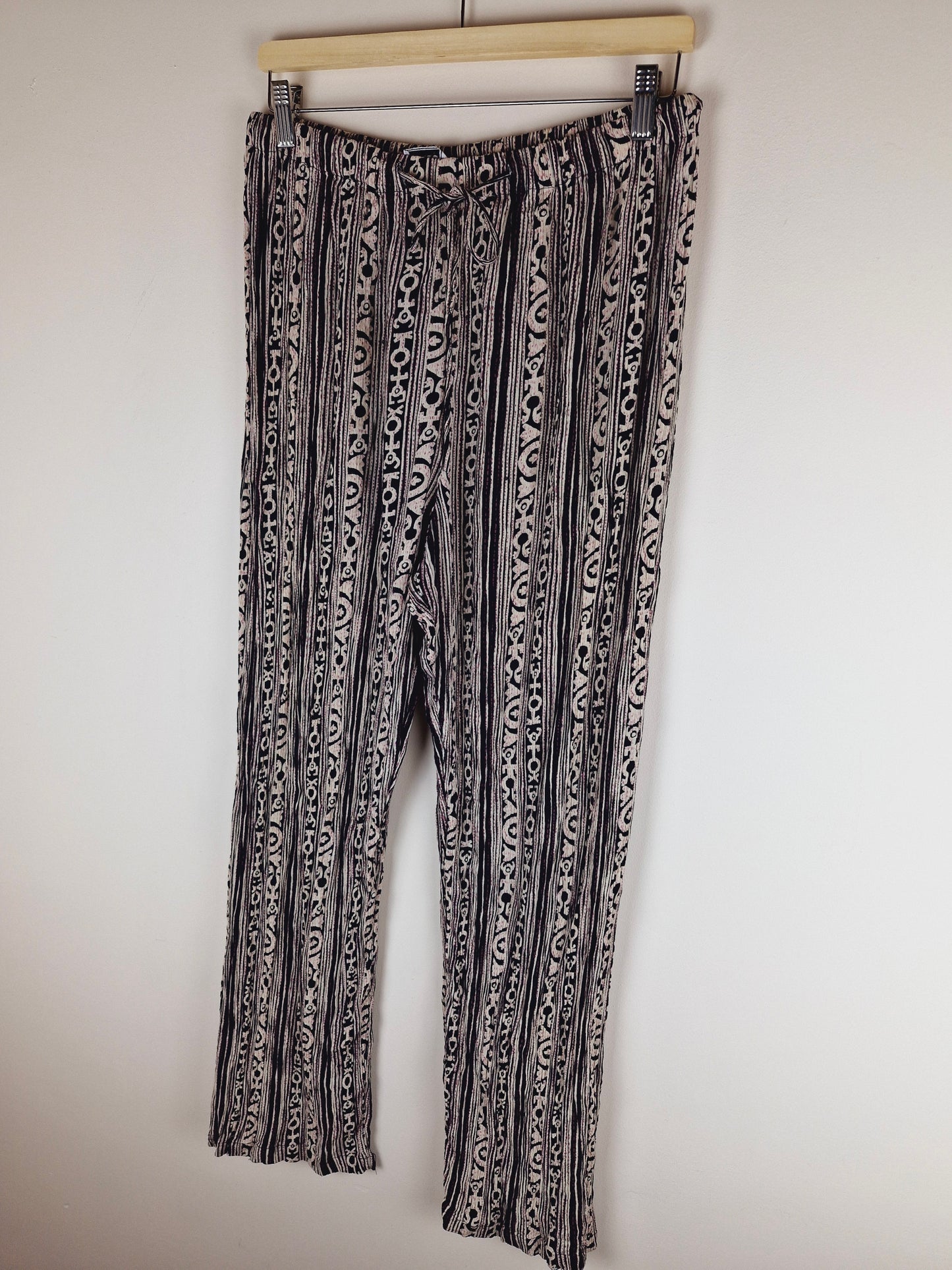 Vintage 90s Funky Viscose Trousers M L