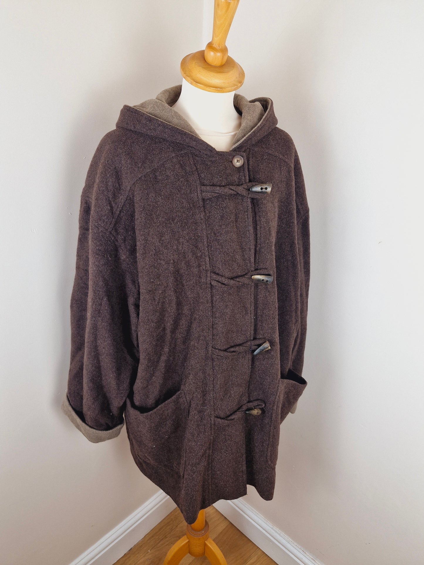 Vintage Wool Blend Duffel Coat XL