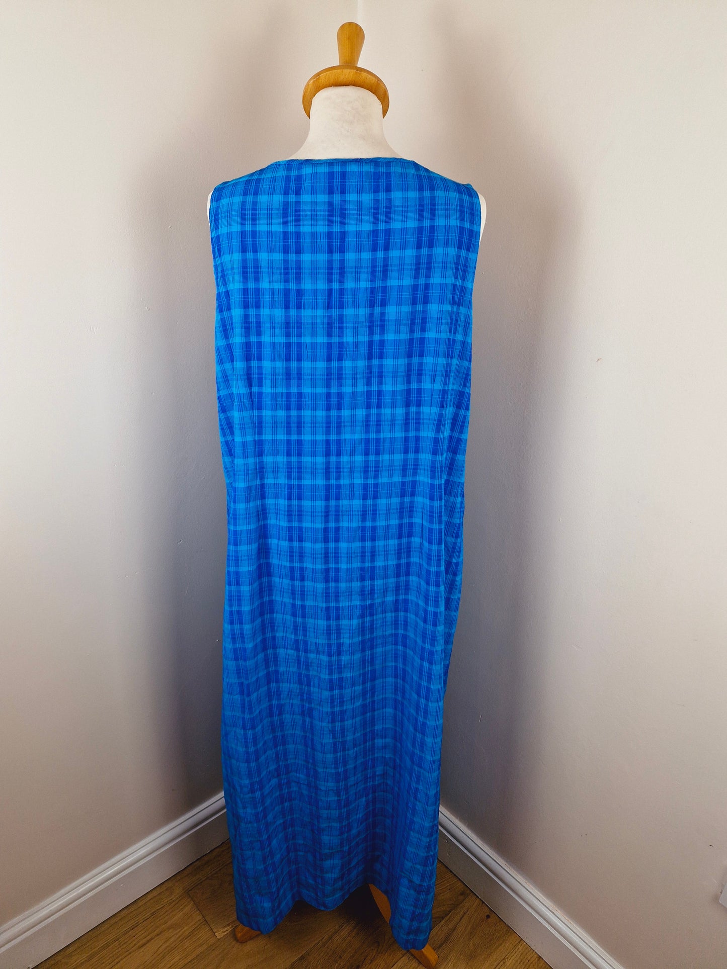 Vintage 90s Blue Long Shirt Dress Plus Size XL