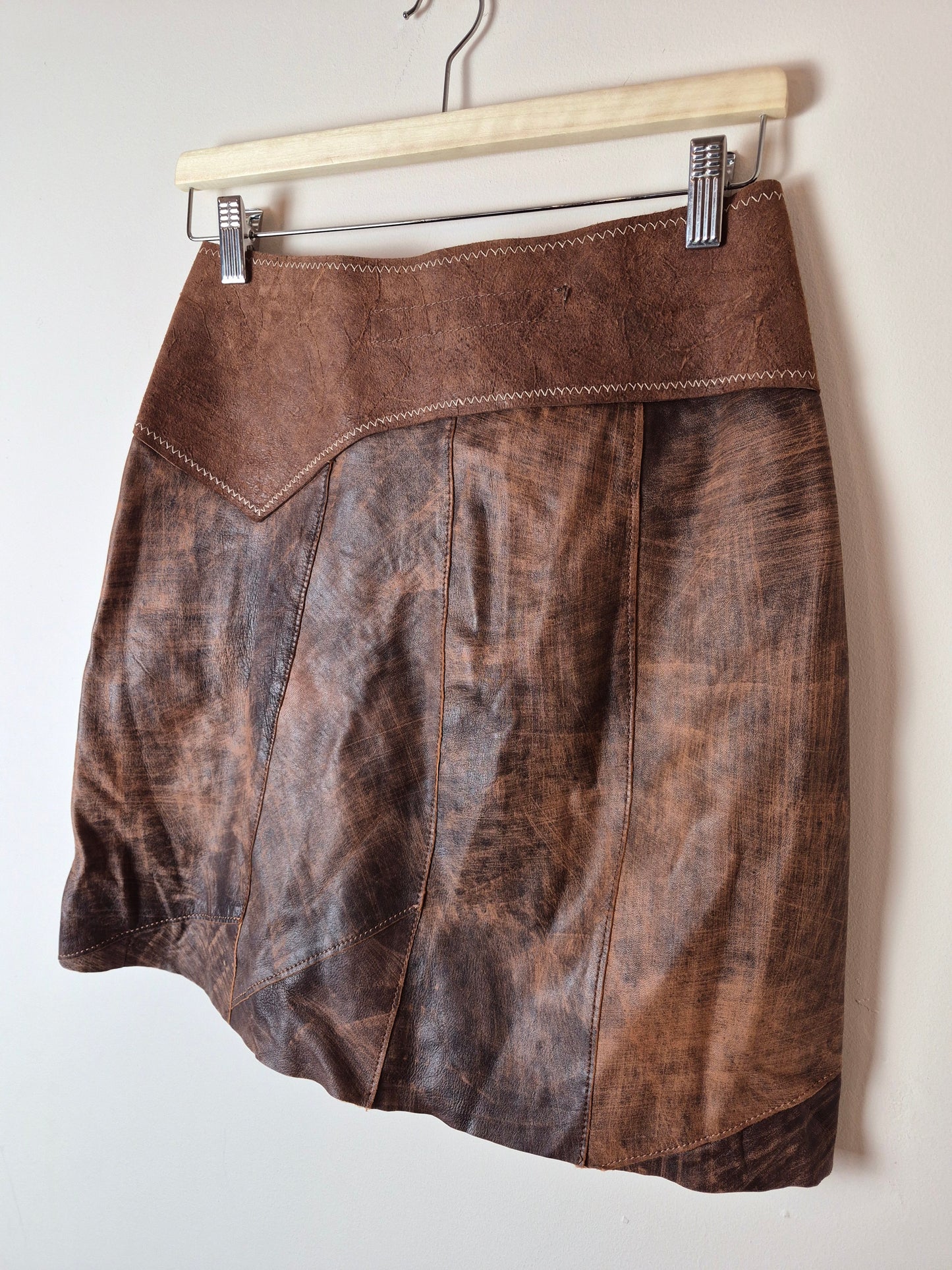 Real Leather Western Skirt UK10