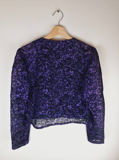 Vintage Masai Purple Metallic Cropped Jacket S M