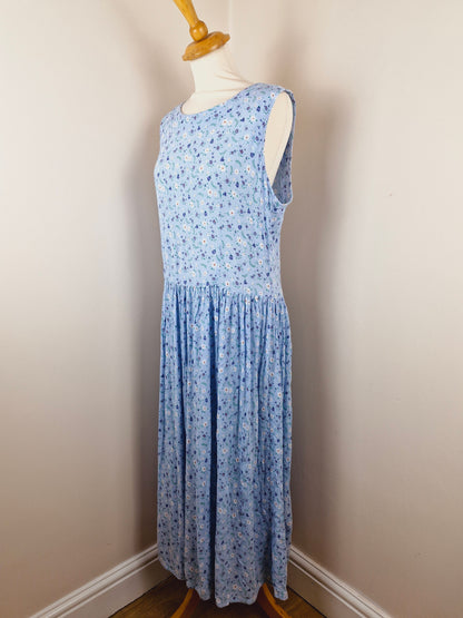Vintage 90s Long Slip Midi Summer Dress XL