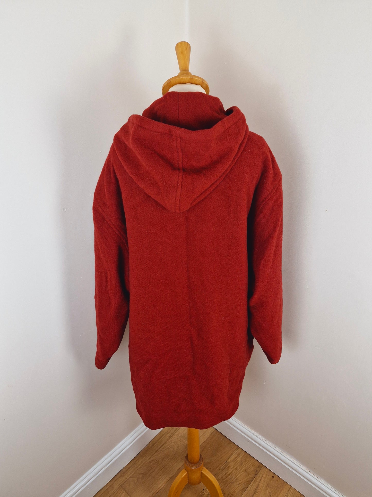 Vintage Red Wool Duffel Coat XL