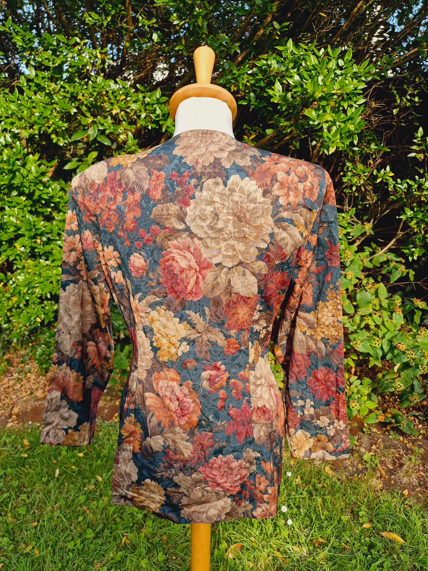 Vintage Floral Blazer Jacket S UK10