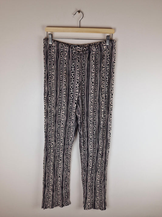 Vintage 90s Funky Viscose Trousers M L