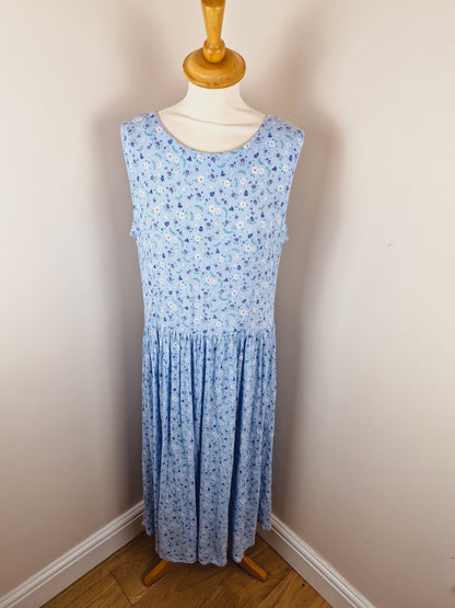 Vintage 90s Long Slip Midi Summer Dress XL