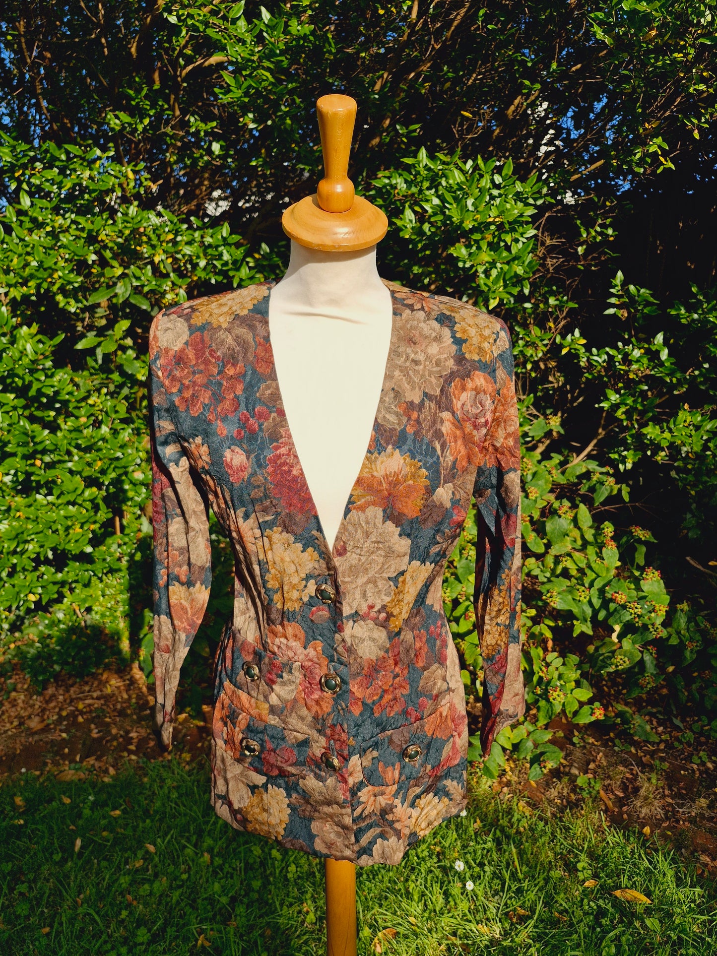 Vintage Floral Blazer Jacket S UK10