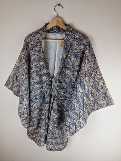 Vintage Japanese Silk Short Kimono Jacket Festival Top M L