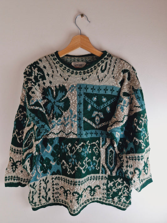 Vintage Green Funky Jumper M