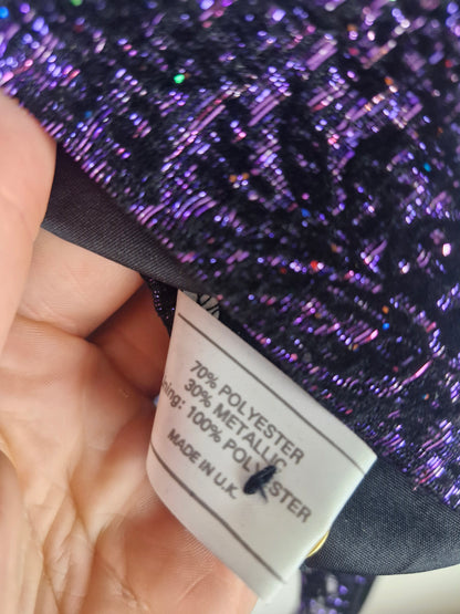 Vintage Masai Purple Metallic Cropped Jacket S M