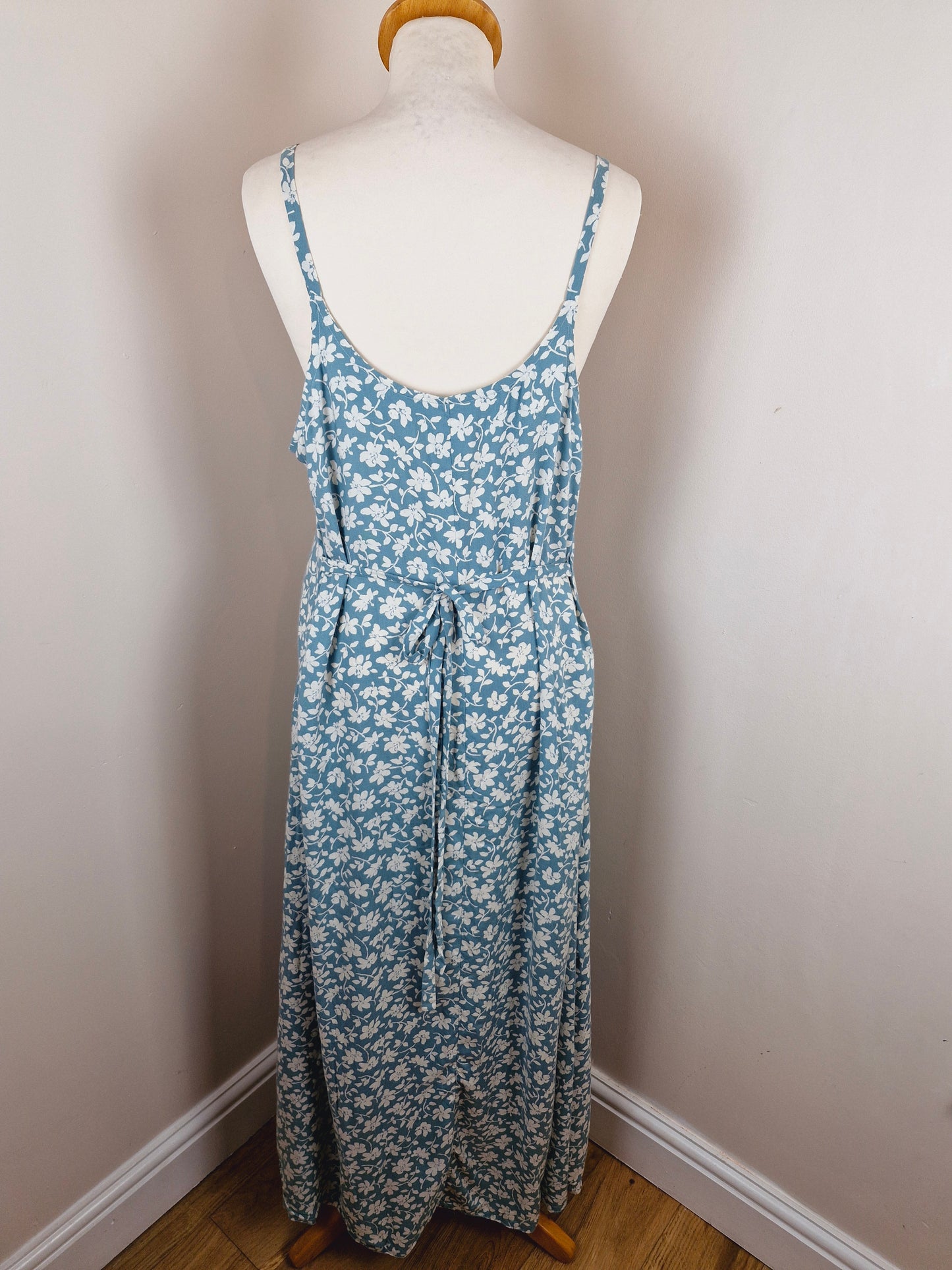 Vintage 90s Viscose Floral Summer Slip Dress L