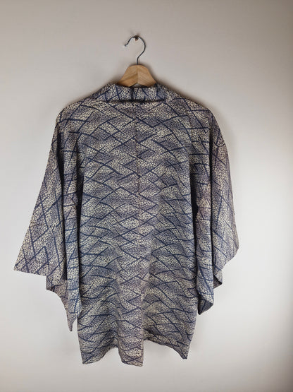 Vintage Japanese Silk Short Kimono Jacket Festival Top M L