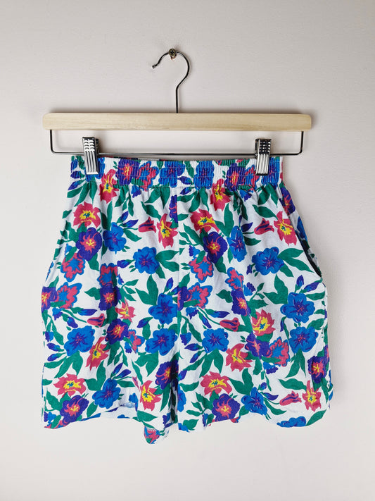 Kids Vintage Summer Floral Shorts 11 - 12 yrs