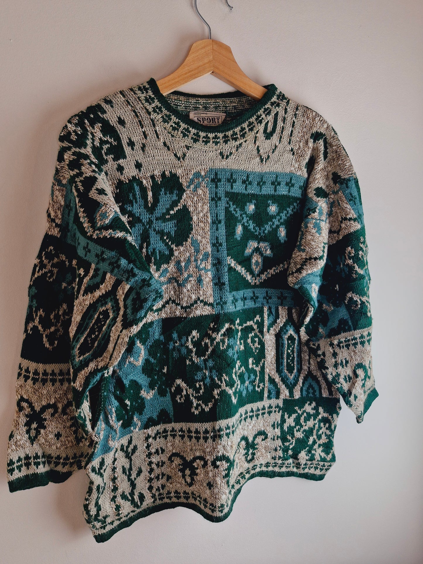 Vintage Green Funky Jumper M