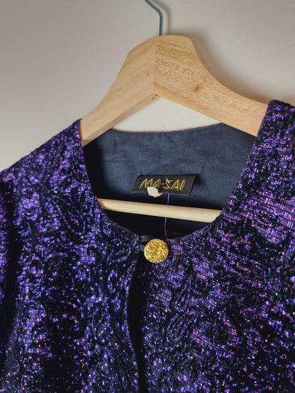 Vintage Masai Purple Metallic Cropped Jacket S M