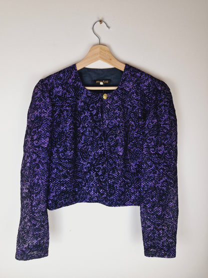 Vintage Masai Purple Metallic Cropped Jacket S M