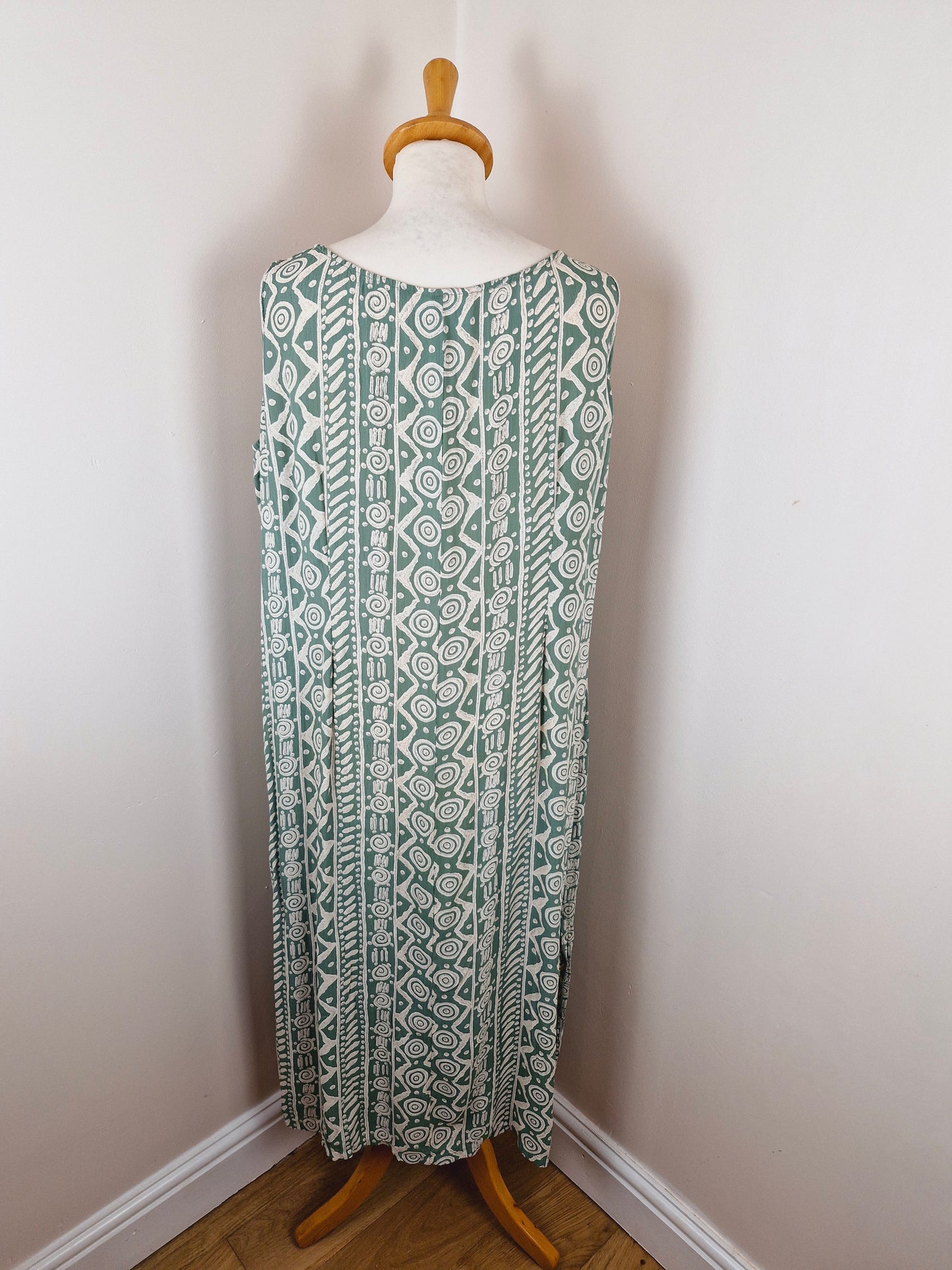 Vintage 90s Summer Viscose Slip Dress XL