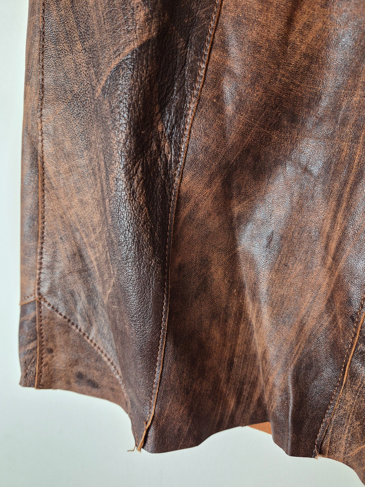 Real Leather Western Skirt UK10