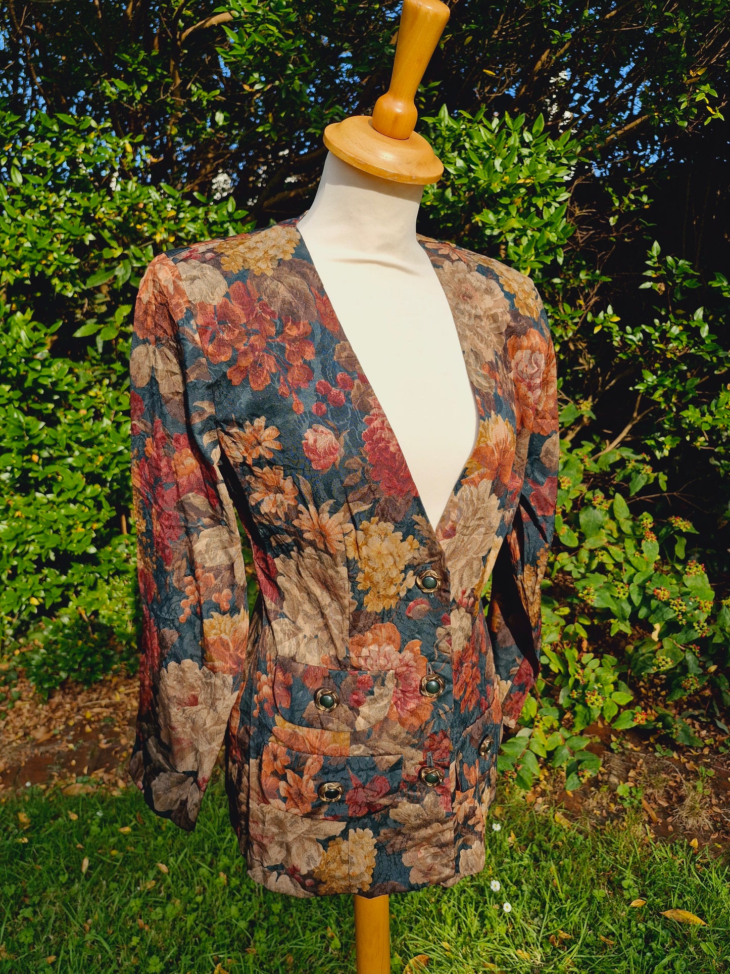 Vintage Floral Blazer Jacket S UK10