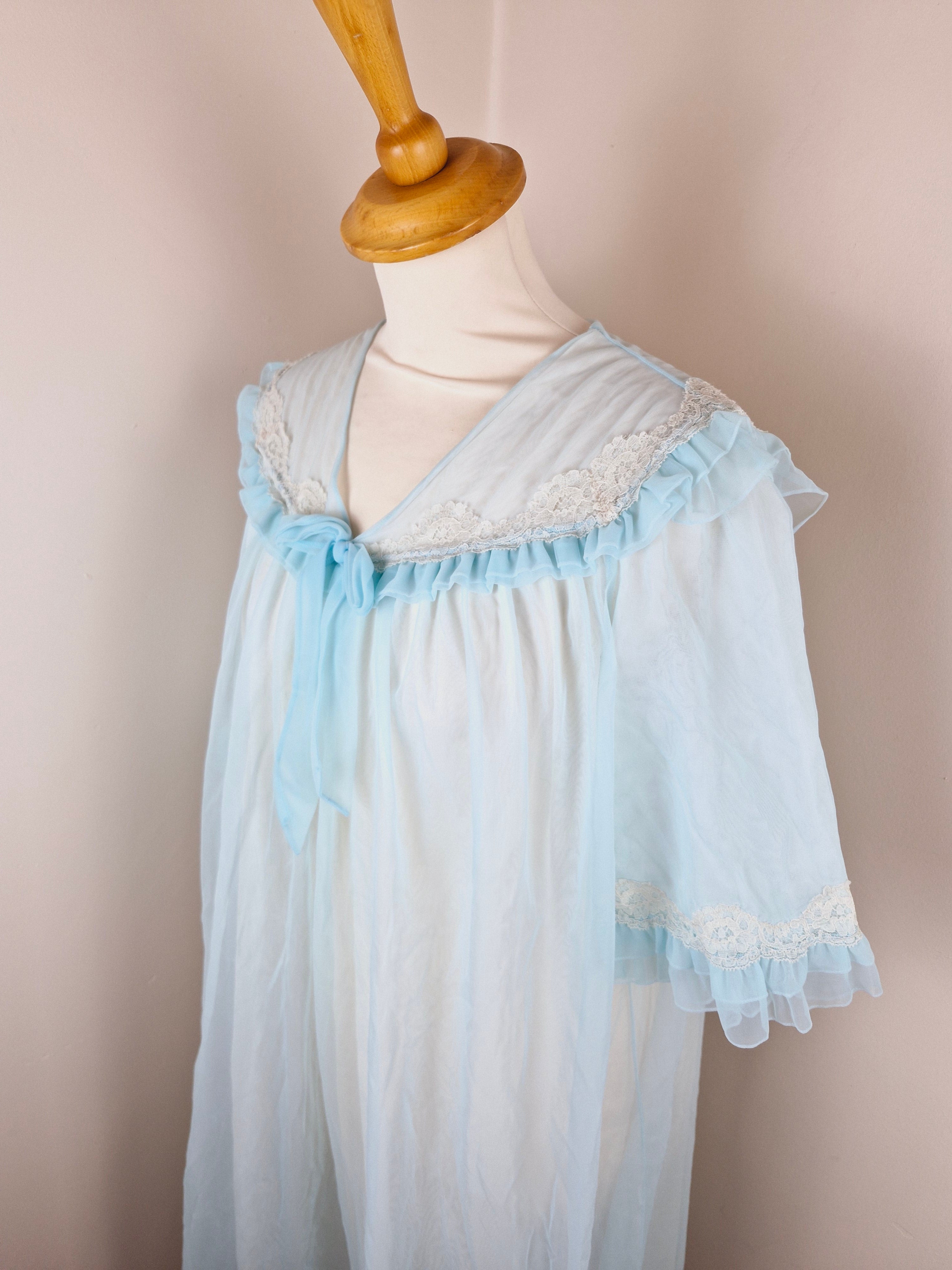 Vintage 1960s Chiffon Floaty Nightdress M