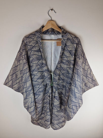 Vintage Japanese Silk Short Kimono Jacket Festival Top M L