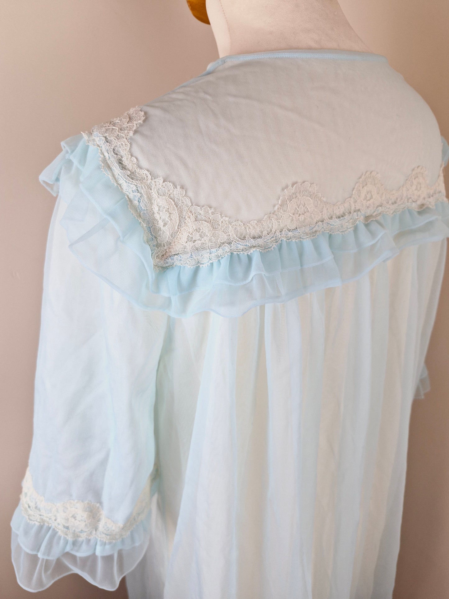 Vintage 1960s Chiffon Floaty Nightdress M